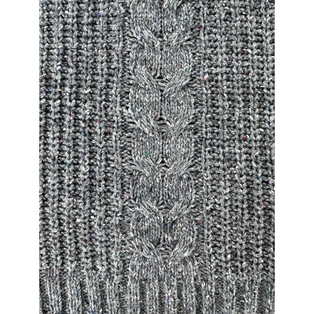 PrAna Womens Gray Cableknit Sweater Wool Blend Mock Neck 1/4 Zip M Cabincore - Picture 8 of 11